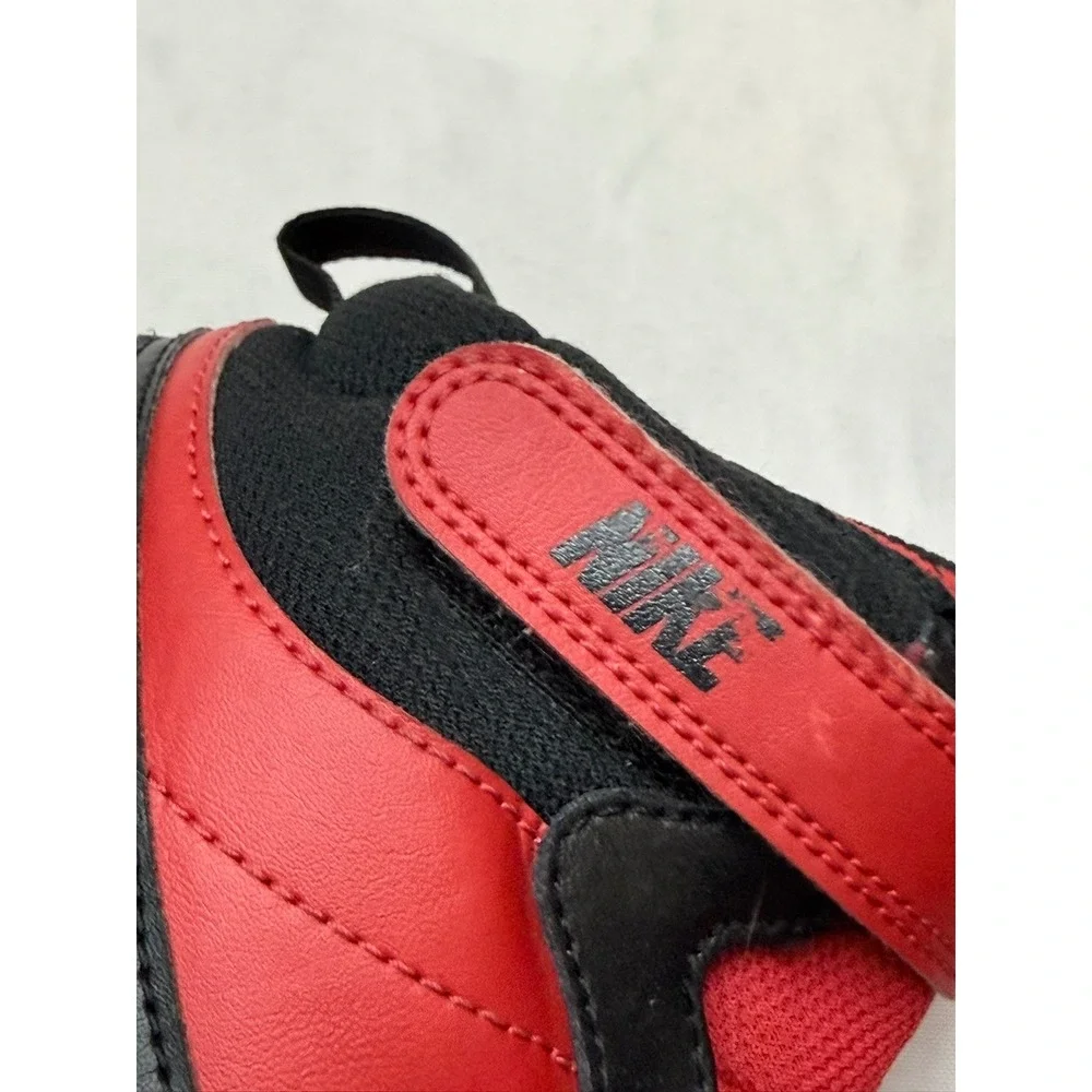 NIKE $78 Boys 2.5 University Red Black Court Borough Mid High Top Sneakers Box4